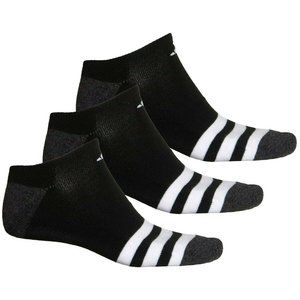 adidas Men's No Show Socks 3 Pack L 6-12 Black New